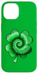 iPhone 14 Lucky Tie-Dye Four Leaf St Saint Patrick's Day Clover Case