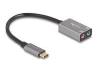 Delock - Usb-C Till Uttagsadapter För Hörlurar - 24 Pin Usb-C Hane Till Mini-Phone Stereo 3.5 Mm, Minimonojack Hona - 14.5 Cm - Grå