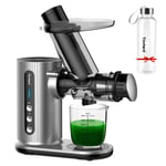 Timford Juicer Machines, Slow Masticating Juicer Extractor ,Cold Press Juicer with 2-Speed Modes,1 Cup+1 Travel Bottle,Easy to Clean Reverse Function & Quiet Motor for Vegetables&Fruits,Siliver