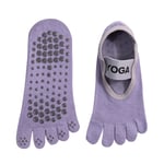 2 Pair Yogastrumpor Pilates Sport Professionell Halkfri prickiga strumpor Bomull Vårsommar Femfingerstrumpor Purple