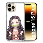 Cokitec Coque Renforcée pour Iphone 15 Plus (6.7) Manga Demon Slayer Nezuko