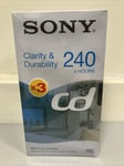 3 X Sony Blank Recordable VHS Tapes Media Video E-240CDG