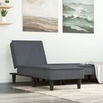 Prolenta Premium - Chaise Longue Gris Foncé Velours