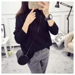 EIJFKNC women pullovers Winter women sweater ladies long sleeve knitted pullovers top femme pull tight shirts jumper,Black,XL