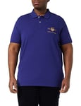 GANT Men's Archive Shield SS Pique Polo Shirt, Rich Navy, XS