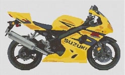 Suzuki GSXR 600 K4 motorcycle Cross Stitch Kit - Yellow