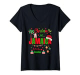 Womens Christmas in Jamaica Vacation Travel Group Matching V-Neck T-Shirt