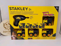 Stanley Jr Take Apart Construction Kids Toy Set | Battery Screwdriver 4 Trucks