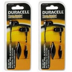 2X Duracell Stereo Headset w/ Mic for iPhone iPod MP3 CD DVD Players (DU3001)