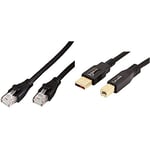 Amazon Basics Câble d'imprimante USB 2.0 A mâle vers B mâle, 3 m & Câble réseau Ethernet RJ45 catégorie 6-3 m