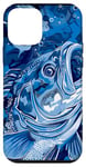 Coque pour iPhone 12 mini Bleu Abstrait Paisley Camo Drapeau Américain Pêche au bar