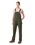 Dickies Women's Relaxed Fit Bib Overalls Shortalls, Rinsed Moss Green, Large