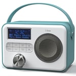 DAB Radio Portable, Bluetooth Speaker, DAB Plus/DAB Radio, FM Radio, Mains Powered or Battery Powered, Portable Bluetooth Speaker, USB Charging for 10 Hours Playback