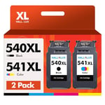 PG-540XL CL-541XL High Yield Ink Cartridges Black and Tri-Colour Combo Pack HALLOLUX Replacement for Canon 540XL 541XL Compatible for Pixma MX475 MX525 MG3650 MG3600 MG3250 MG2150 MG3100 MG3550 MG4100