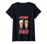 Womens Milkshake Dealer Funny Foodie V-Neck T-Shirt