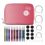 KNITPRO KnitPro Zing Knitting Needle, Circular, Interchangeable, Special 10cm Short Tip, Deluxe Set, 26-47425, Blue