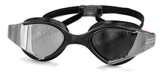 Aqua Speed Men Blade Mirror Monoblock Swim Goggles - Black/Red, One size