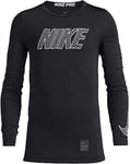 Nike Boys Pro Long Sleeve Top - Black/White, Small