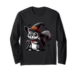 Scary Halloween Squirrel Witch Hat Costume Spooky Season Long Sleeve T-Shirt