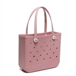 Fashionabla Bogg-väska för kvinnor, sommar, EVA, vattentät, stor tote, axelväska, handväska, extra stor kapacitet, strand, shopping, damtote, Bogg-väska Pink L(36x32x13cm)