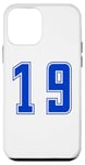 Coque pour iPhone 12 mini Bleu Numéro 19 Équipe Junior Sports Uniforme Numéroté