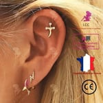 LCC® uppsättning snygga örhängen kvinna tjej hänge smycken ringar guld färg män present retro piercing födelsedag