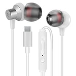 MAS CARNEY TI3 USB C Headphones, Type C Earphones Wired with Microphone, Compatible with Samsung, VIVO, OPPO, Mi, Google Pixel and Apple iPhone 15