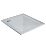 RECEVEUR PLATEAU BAC DOUCHE 100X100 CM BLANC ACRYLIQUE CARRE ANGLE ANGULAIRE