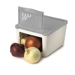 Snips, Rangement Oignons et Légumes, Boîte de Conservation 2 Kg, Blanc et Gris, Boite Rangement Frigo 22 x 19 x 13 cm, Made in Italy, 0% BPA e phthalate free