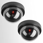 SENTRY 2x Imitation Dummy Dome CCTV Cameras Fake Realistic Outdoor or Indoor Security CCTV Camera Simulation With Flashing Red LED Light - Home Office Business Protection