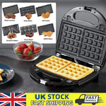 6 IN1 Waffle Maker, Panini Grill & Sandwich Toaster Cooker Multi-Function Plates