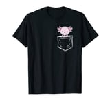 Axolotl Inside Pocket Watching You- Walking Fish Axolotl T-Shirt