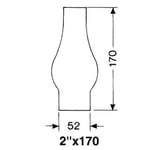 Lampeglass for Oljelampe 52 x 170 mm