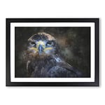 Big Box Art Golden Eagle Vol.1 Painting Framed Wall Art Picture Print Ready to Hang, Black A2 (62 x 45 cm)