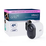 Arlo Ultra 2 4K + Batterie supplémentair, Caméra de Surveillance WiFi Extérieure sans Fil, Autonomie de 6 Mois, Vision Nocturne en Couleur, Éclairage, Essai Secure Inclus, 1 Caméra Blanc