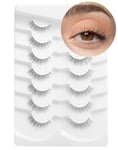 Onlyall Natural Lashes Wispy Lashes Natural Look False Eyelashes Natural Flared Eyelashes False Eye Lashes Soft Fluffy Lashes 7 Pairs DK32