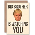 Wee Blue Coo Donald Trump is Watching You Big Brother Colour Orwell Greetings Card Cp3235