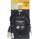 Stagg 3 Metre 10ft 1x Stereo Mini Jack to Male XLR x2 Pro Audio Splitter Y Cable