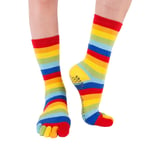 TOETOE Anti-Slip Mid-Calf Striped Rainbow