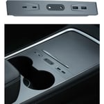 Multiport billaddare för Tesla Model 3/Y (2021-2023), Center Console USB Hub Dockningsstation 100% kompatibel med Tesla Model 3/Y, Tesla tillbehör