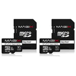 Magix Carte Mémoire microSD 16Go Classe 10 V10 U1, Vitesse de Lecture Allant jusqu'à 80 Mo/s, Evo Series (Adaptateur SD Inclus) (Lot de 2)