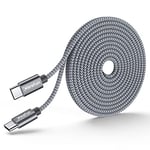 CLEEFUN 5M Long USB C to USB C Cable,Braided Fast Charger 60W PD Type C Lead Compatible with Samsung Galaxy S20 S21 Ultra/Plus,Galaxy Tab S3/S4/S5e/S6,Huawei Mate X Pro,Moto,Xperia,Pixel,Switch