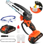 Olmlmo Mini Chainsaw Cordless 6 Inch, Electric Chain Saw with 2.0Ah Battery, Saw