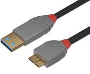 Lindy USB 3.0 kabel - USB-A / USB Micro-B - Anthra Line - 0.5 m