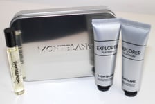 Mont Blanc Explorer Platinum EDP Set with Face Cream & Cleansing Gel Travel Size