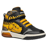 Geox J INEK Boy A Basket, Black/Yellow, 27 EU