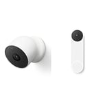 Google Nest Cam (Outdoor/Indoor, Battery) Security Camera - Smart Home WiFi Camera - Wireless & Nest Doorbell (Battery) - Wireless Video Doorbell - Smart WiFi Doorbell Camera, Snow