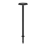 Eglo Lampadaire extérieur LED Dreoli, lampe solaire puissante avec piquet de terre et détecteur de mouvement, éclairage d'extérieur pour jardin, Down Light, plastique noir, IP44