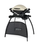 Weber Q1000 Gas Grill Barbeque with Stand | BBQ Grill & Char Griller | Cast Aluminium Lid Cover & Body | Portable Premium Classic Free-Standing Gas BBQ - Titanium (50060374)