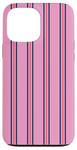 Coque pour iPhone 13 Pro Max Rose Bleu Marine Rouge Rayé Girly Esthétique Preppy Stripe